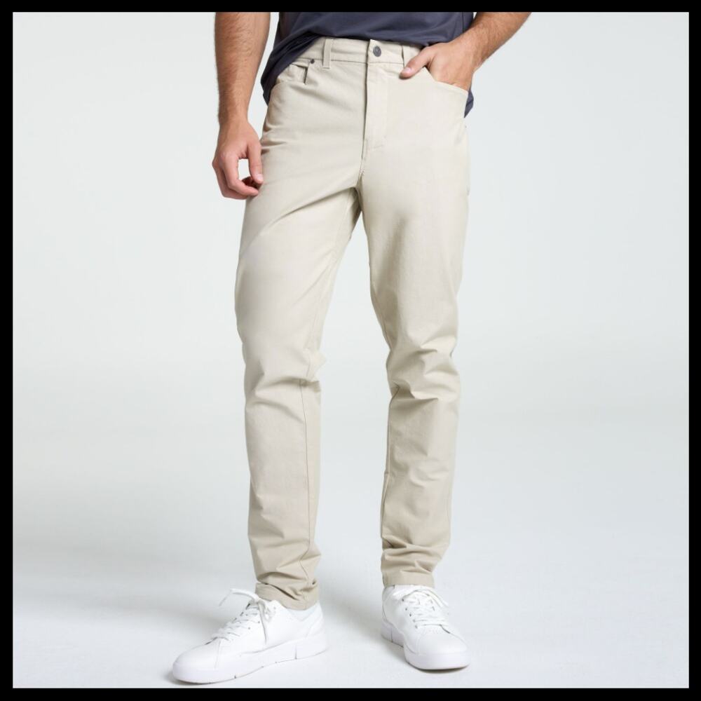 VRST Limitless Canvas Slim Fit 5 Pocket Pants Khaki Sand 34x34 NWOT